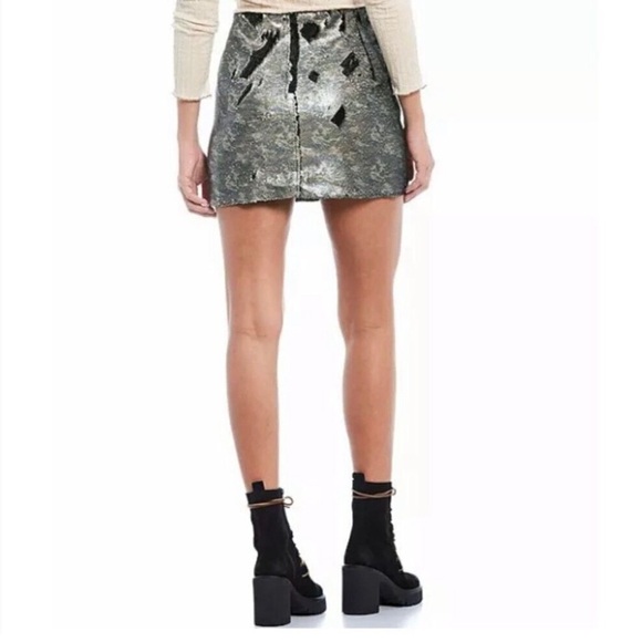 Free People Camo Skinny Sequin Mini Skirt - Picture 3 of 15